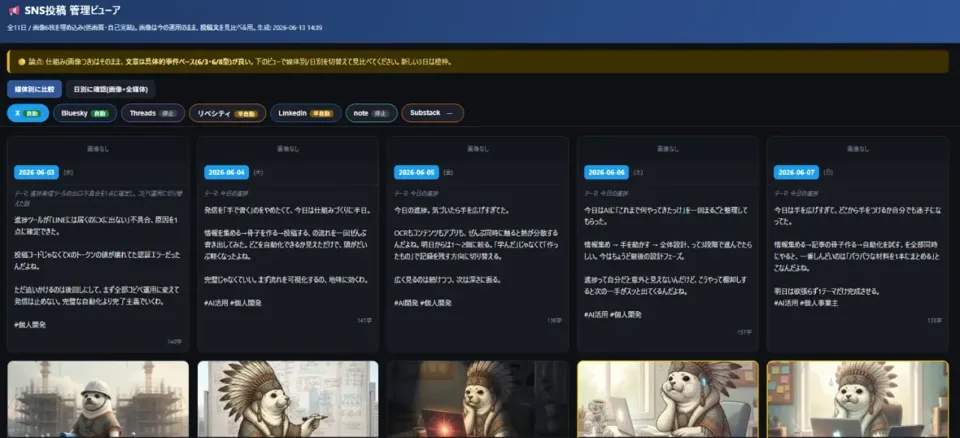 sns-auto-poster の画面